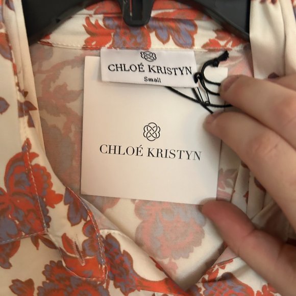 NWT Chloe Kristyn tie-waist blouse, size S - Picture 3 of 4